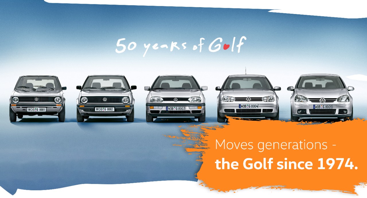 Moves generations - the Golf since 1974.