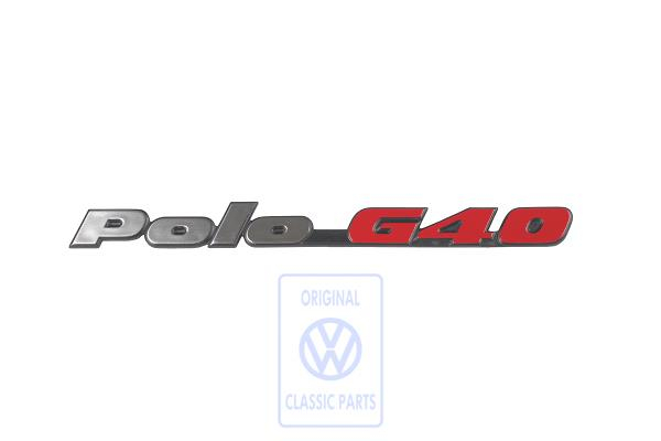 Hinterer Schriftzug Polo G40 für VW Polo 2F