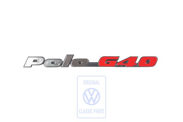 Hinterer Schriftzug Polo G40 für VW Polo 2F