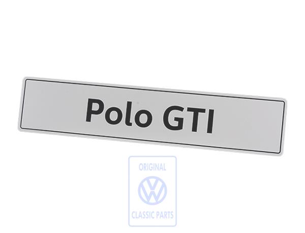 KFZ Kennzeichenschild Polo GTI