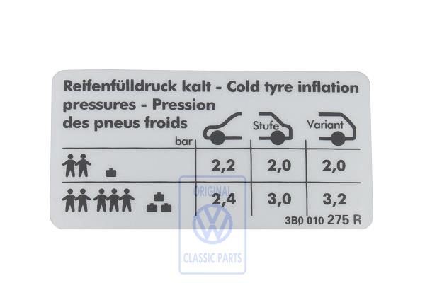 Kennschild für Passat B5GP