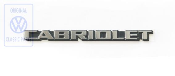 Schriftzug für Golf 1 Cabrio