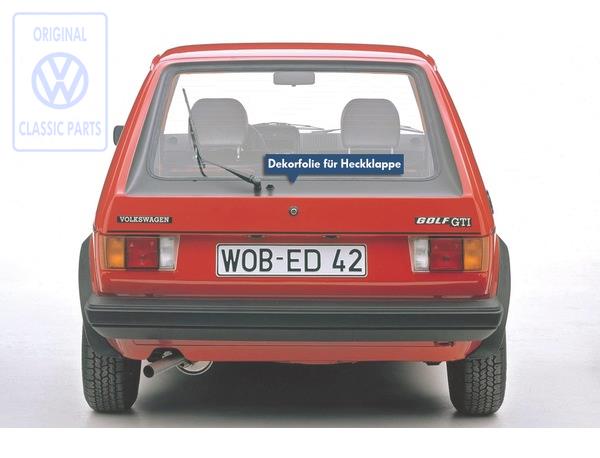 Heckklappendekor Golf 1 GTI