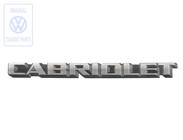 Schriftzug für Golf 1 Cabrio