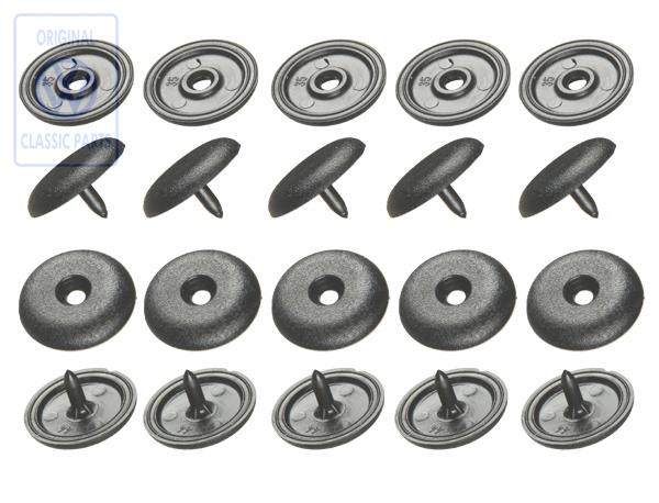 Ein Satz Knöpfe für Sicherheitsgurt
