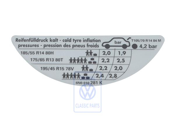 Kennschild für Polo 6N2