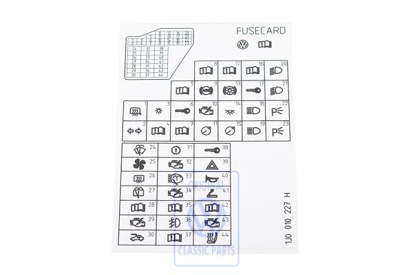 Kennschild für Golf 4