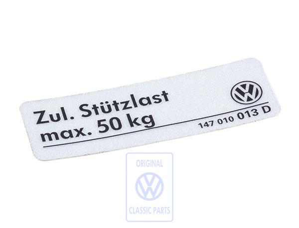 Kennschild für Anhängerbetrieb