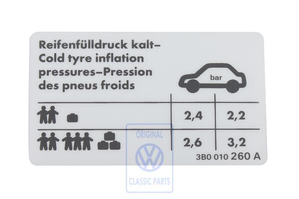 Kennschild für Passat B5/B5GP