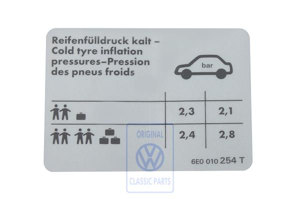 Kennschild für Lupo 3L