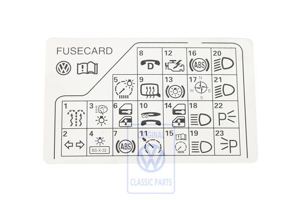 Kennschild für Passat B5 / B5GP
