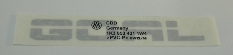 Film lettering for VW Golf Mk5