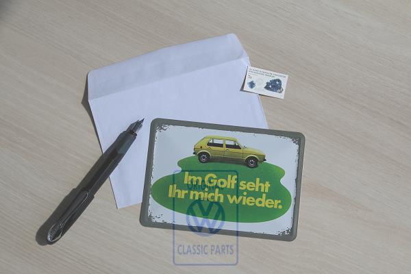 Golf Mk1 tin postcard