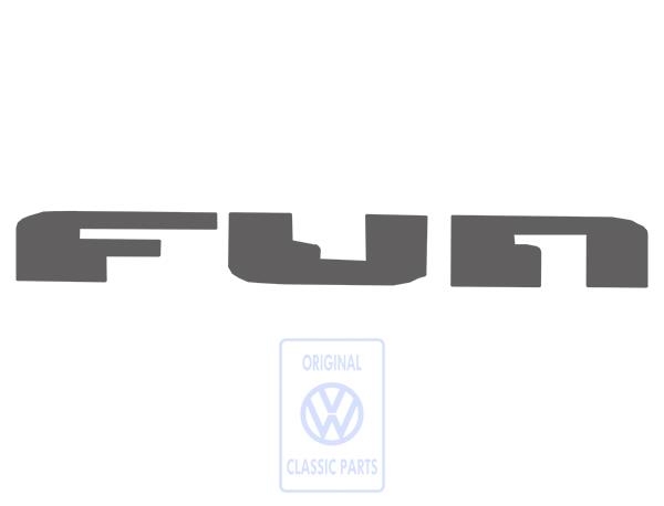 Film lettering 'FUN' for VW Polo 9N