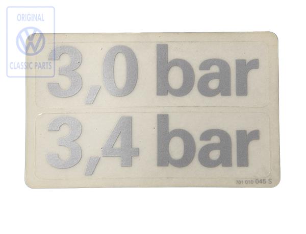 Data plate for VW T4