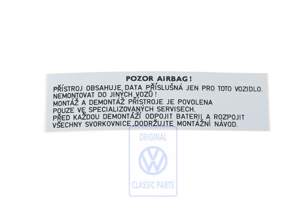 Data plate for VW Caddy