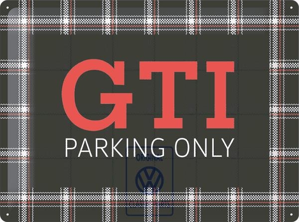 GTI Parking Only metal sign - Tartan