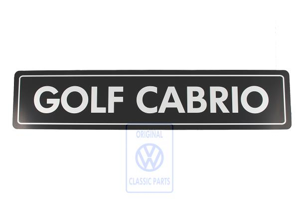 Golf Cabrio licence plate
