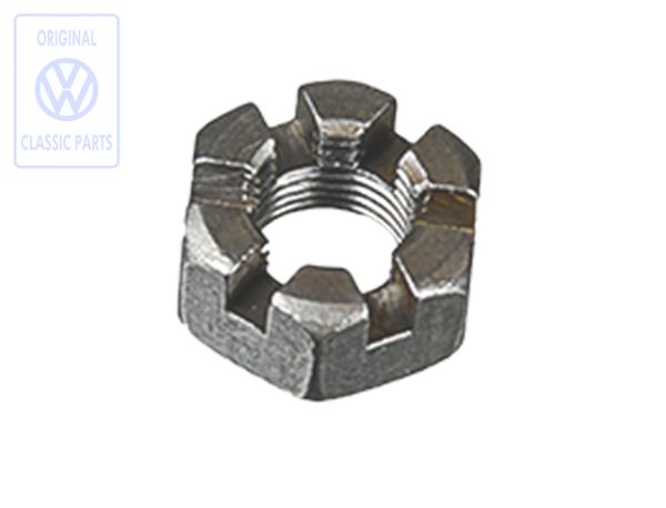 Slotted nut for the tie rod for the Beetle