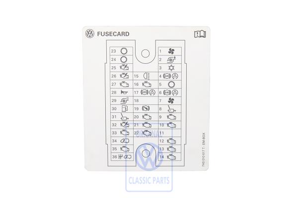 Data plate for VW T5