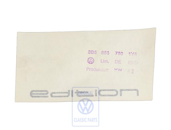 EDITION emblem for VW Passat