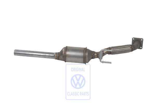 Exhaust pipe with catalytic converter