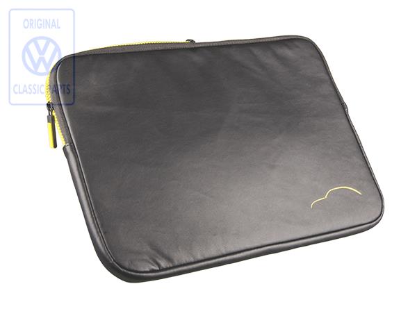 Laptop-case with yellow Beetle-silhouette