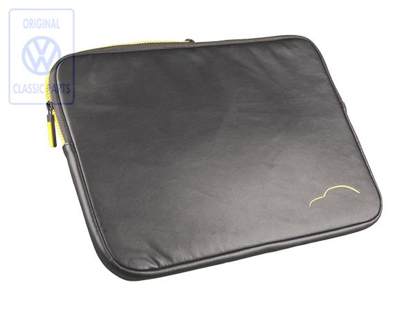 Laptop-case with yellow Beetle-silhouette