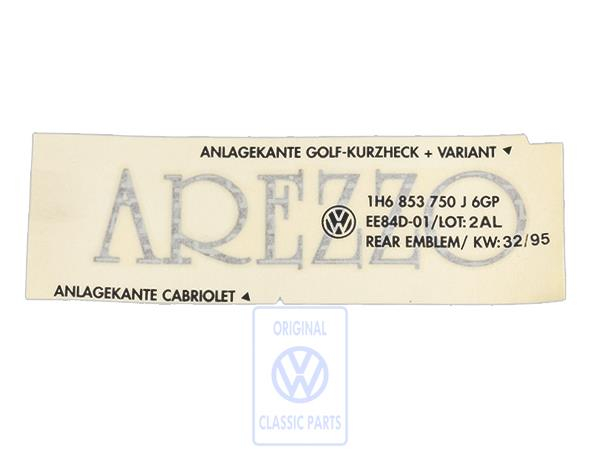 Film lettering 'Arezzo'