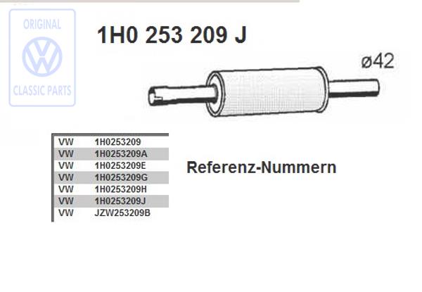 Front silencer for VW Golf Mk3