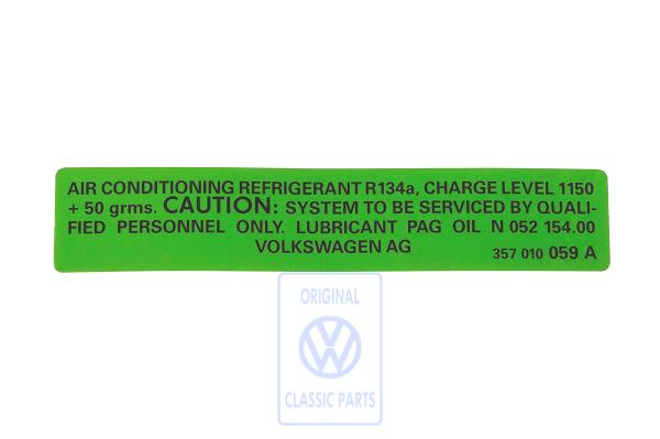 Data-sticker for VW Passat B3/B4