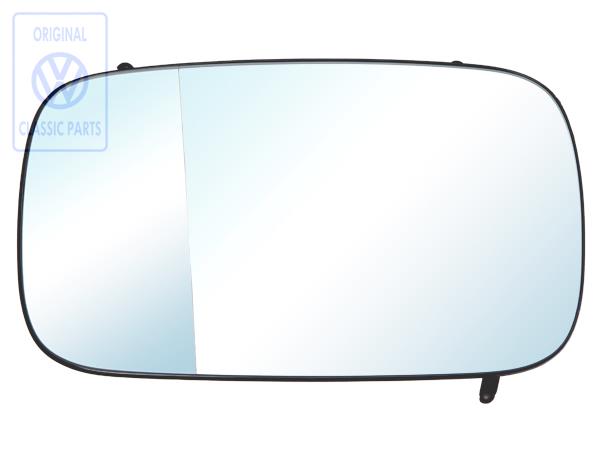 Mirror gllass with plate for a Passat B3 and B4