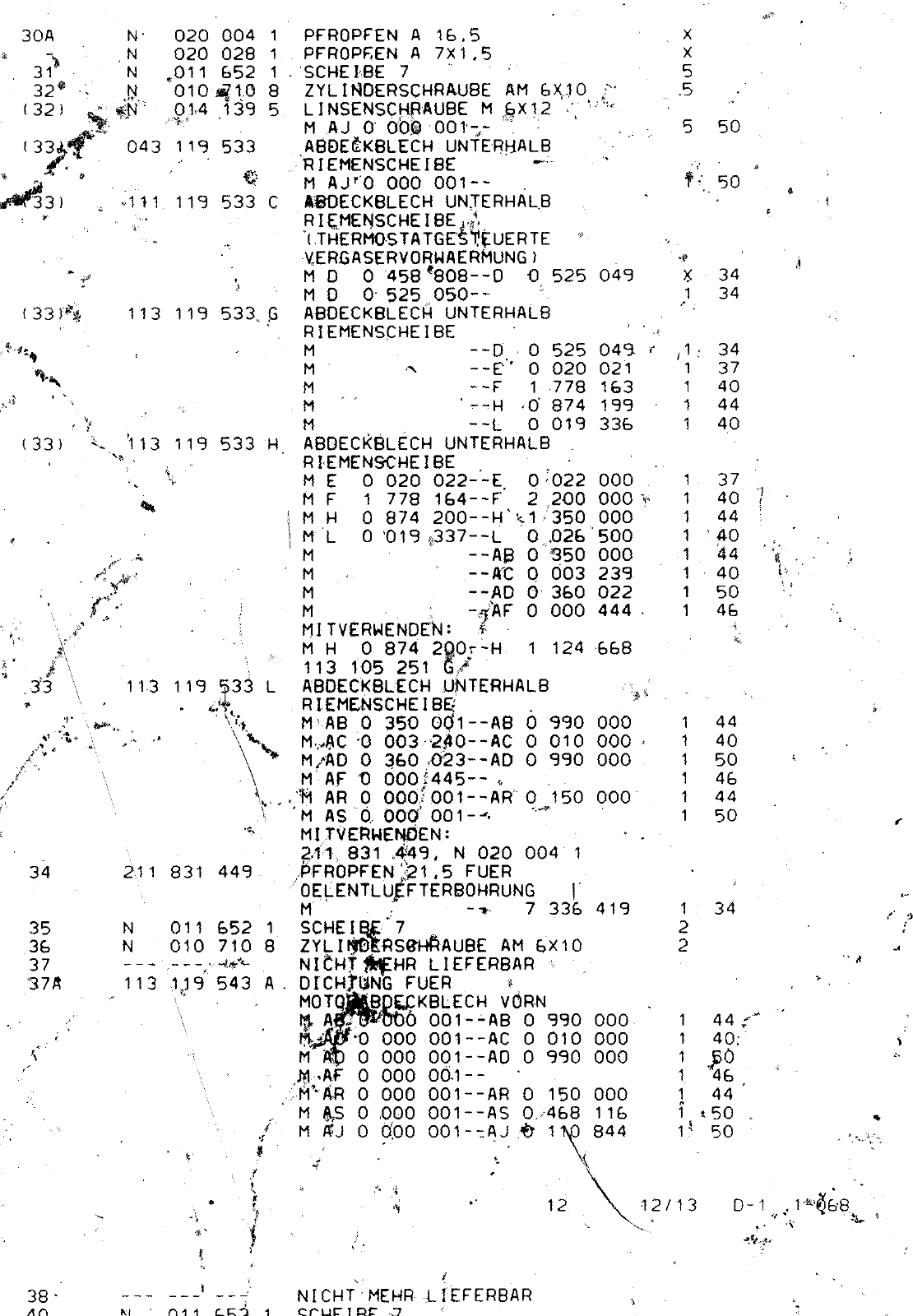 Vorschau VW 1200 1300 F-118 2050 000 Seite 254