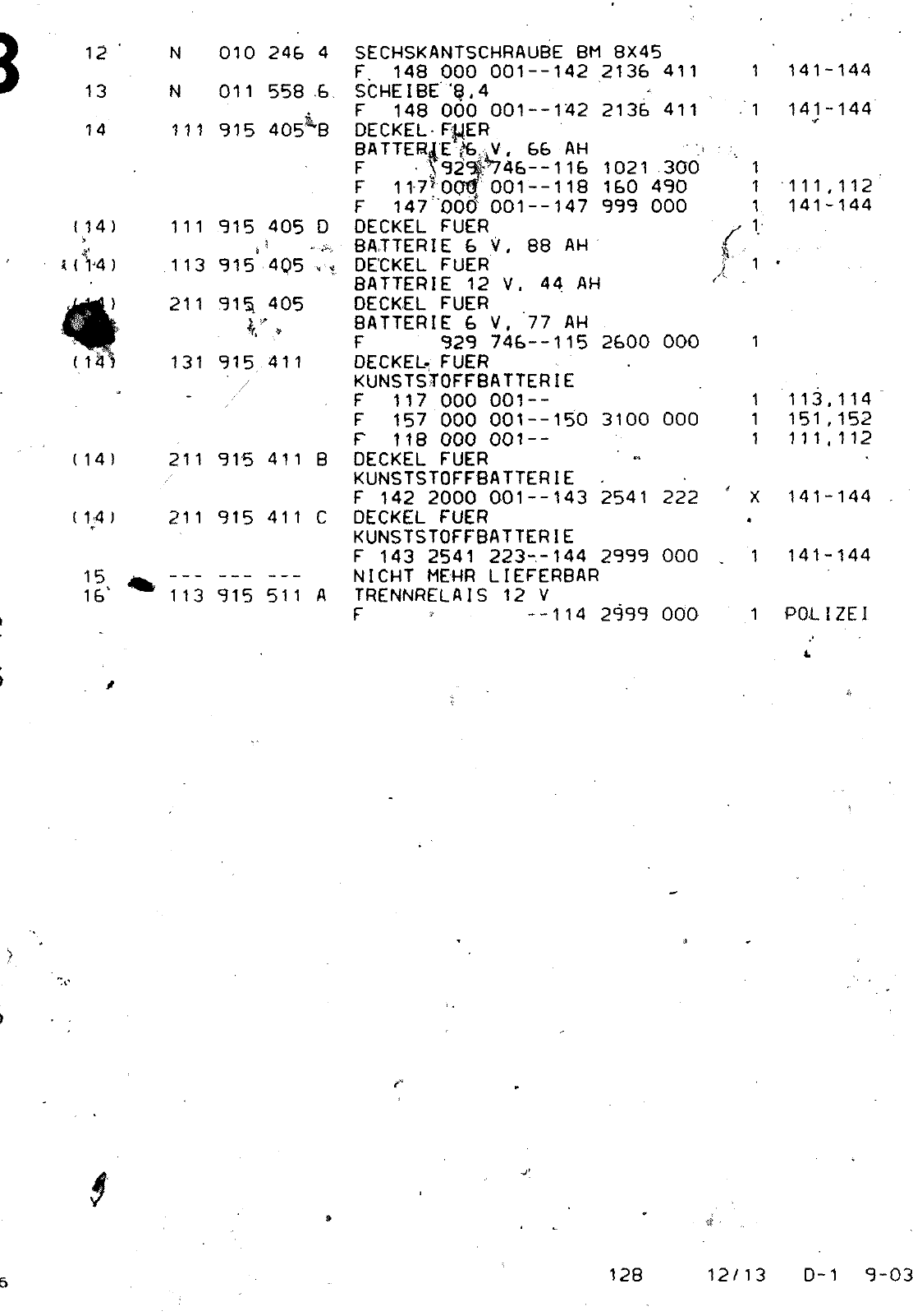 Vorschau VW 1200 1300 F-118 2050 000 Seite 1188