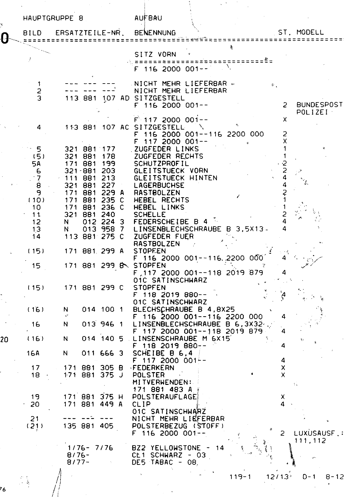 Vorschau VW 1200 1300 F-118 2050 000 Seite 1080