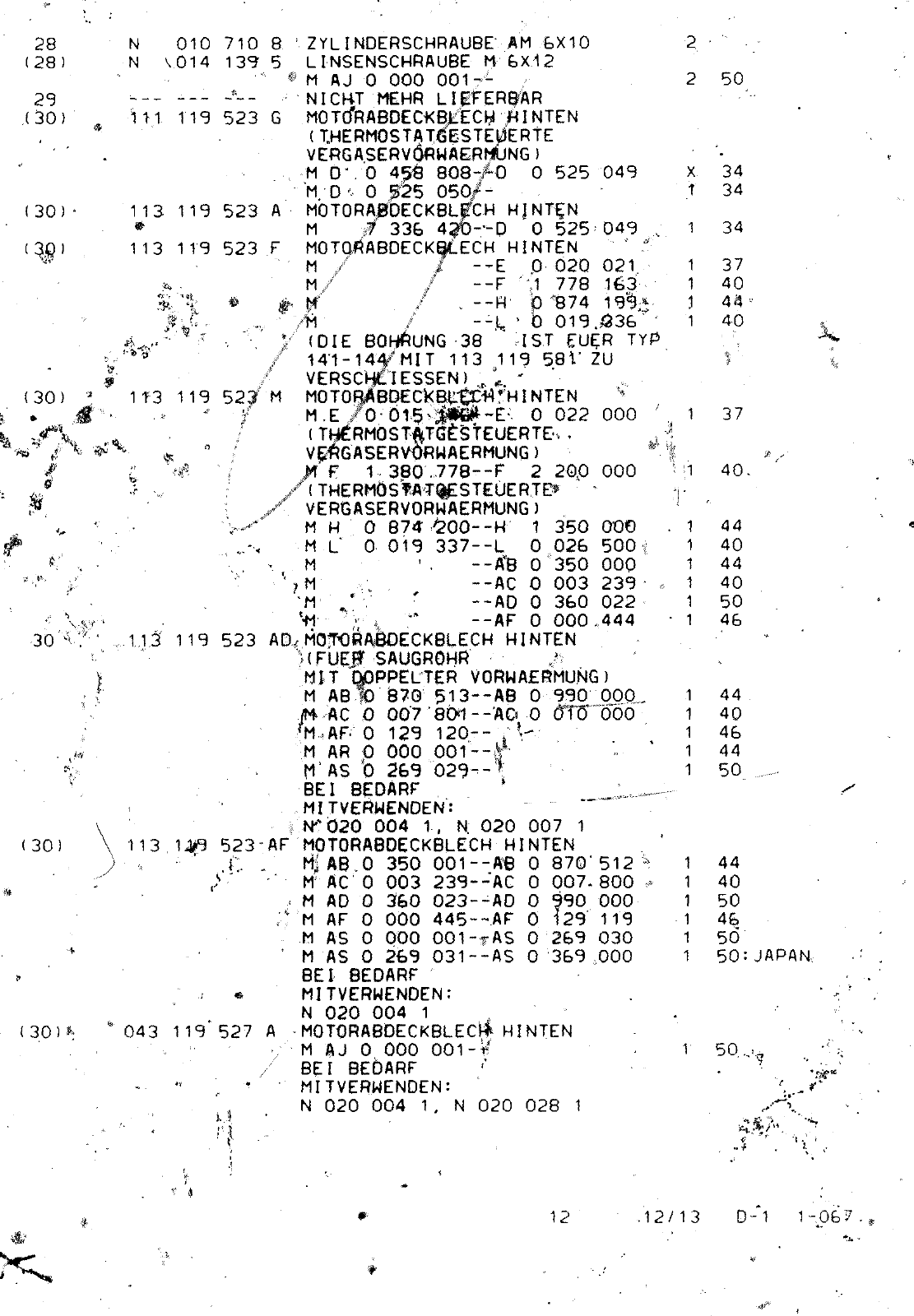 Vorschau VW 1200 1300 F-118 2050 000 Seite 252