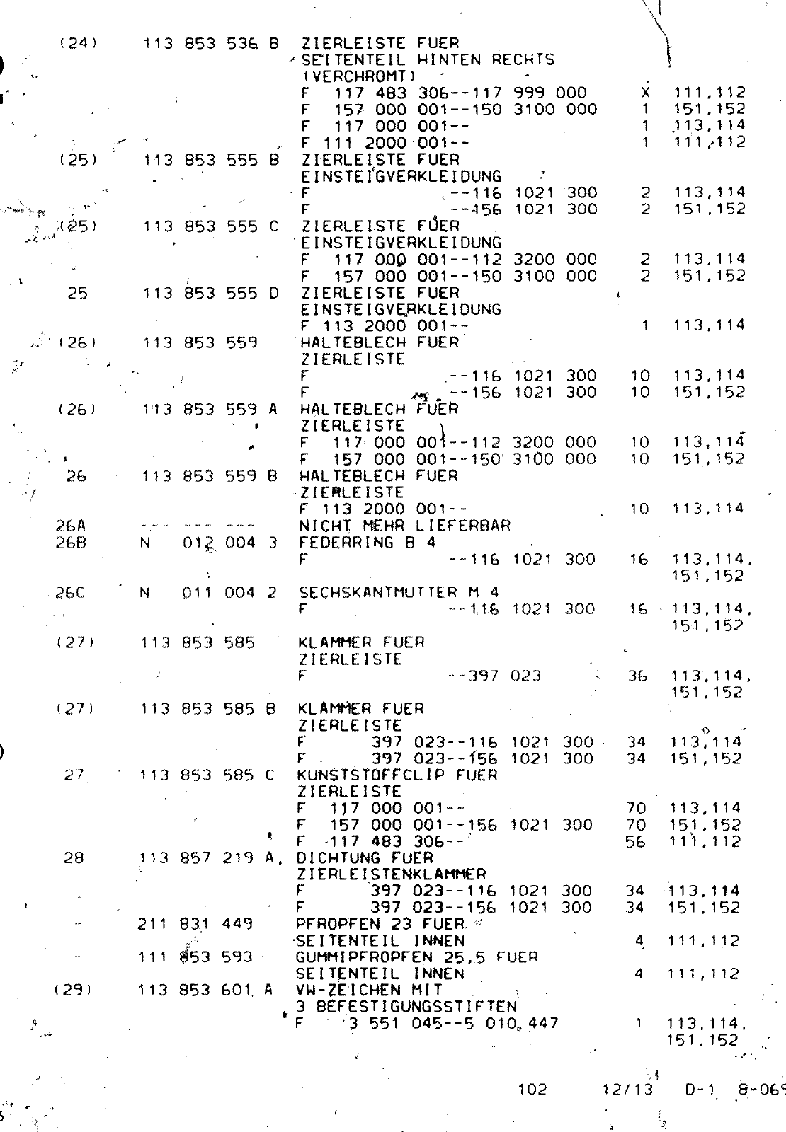 Vorschau VW 1200 1300 F-118 2050 000 Seite 964