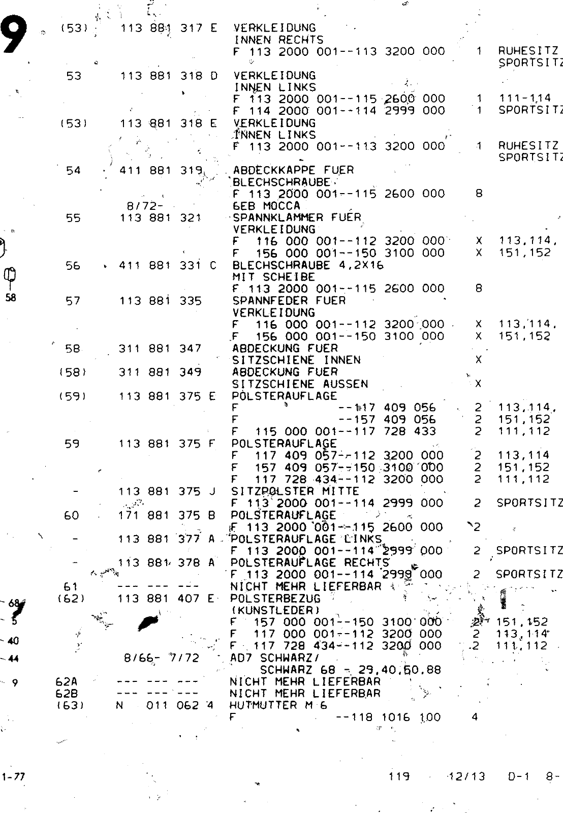 Vorschau VW 1200 1300 F-118 2050 000 Seite 1074