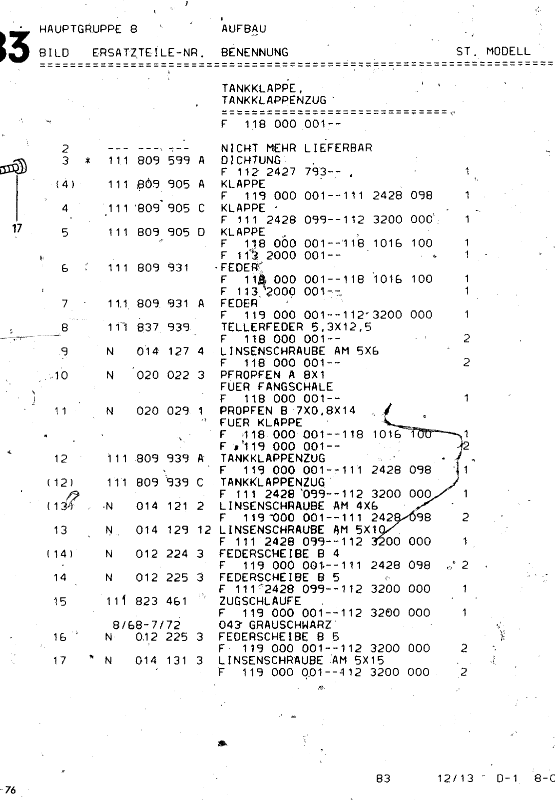 Vorschau VW 1200 1300 F-118 2050 000 Seite 844