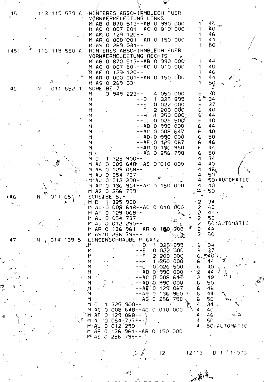 Vorschau VW 1200 1300 F-118 2050 000 Seite 258