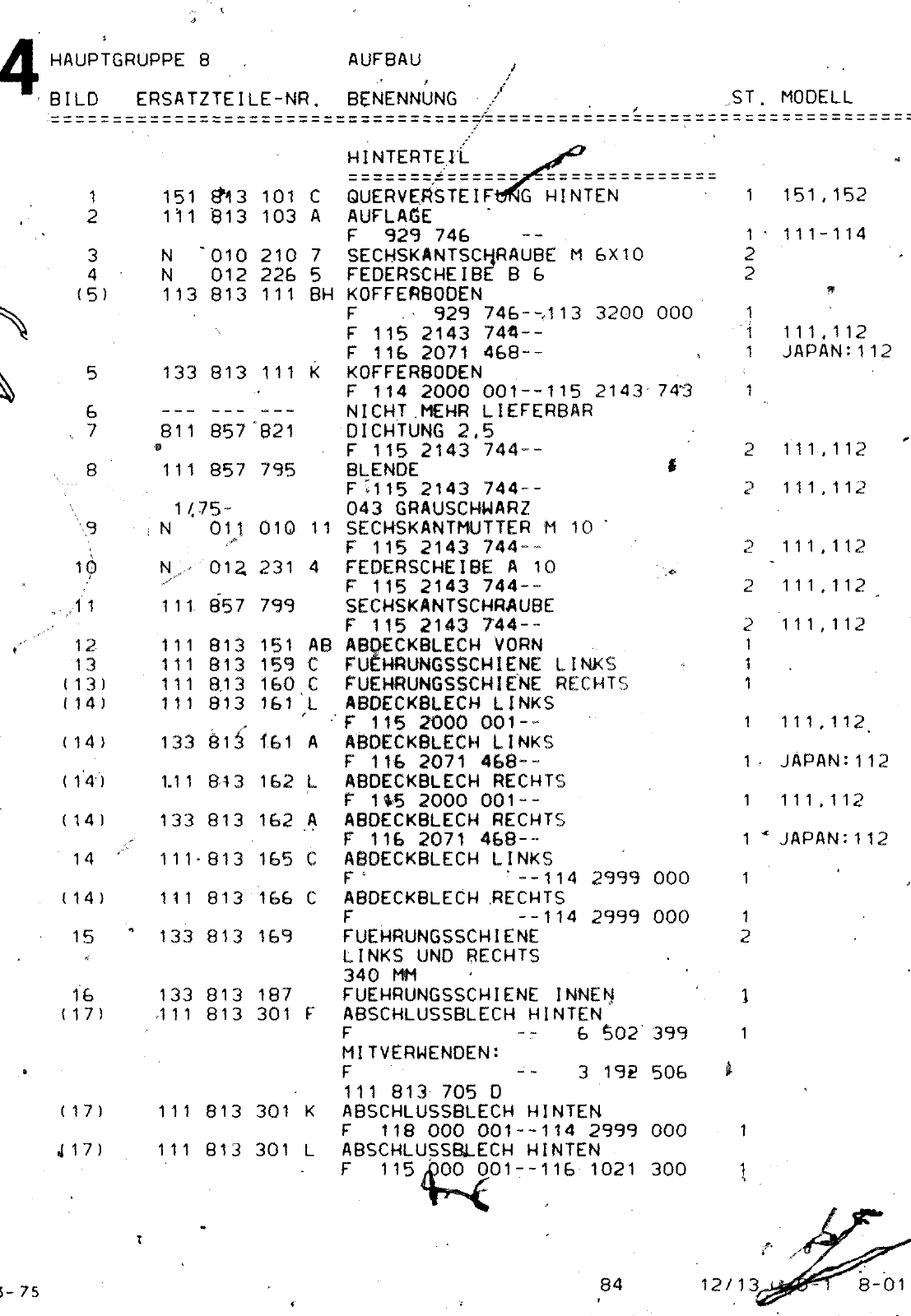 Vorschau VW 1200 1300 F-118 2050 000 Seite 846