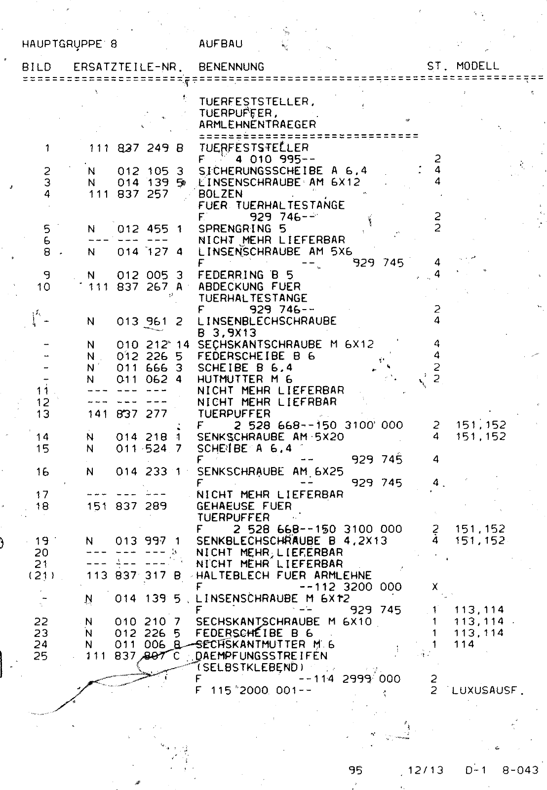 Vorschau VW 1200 1300 F-118 2050 000 Seite 912