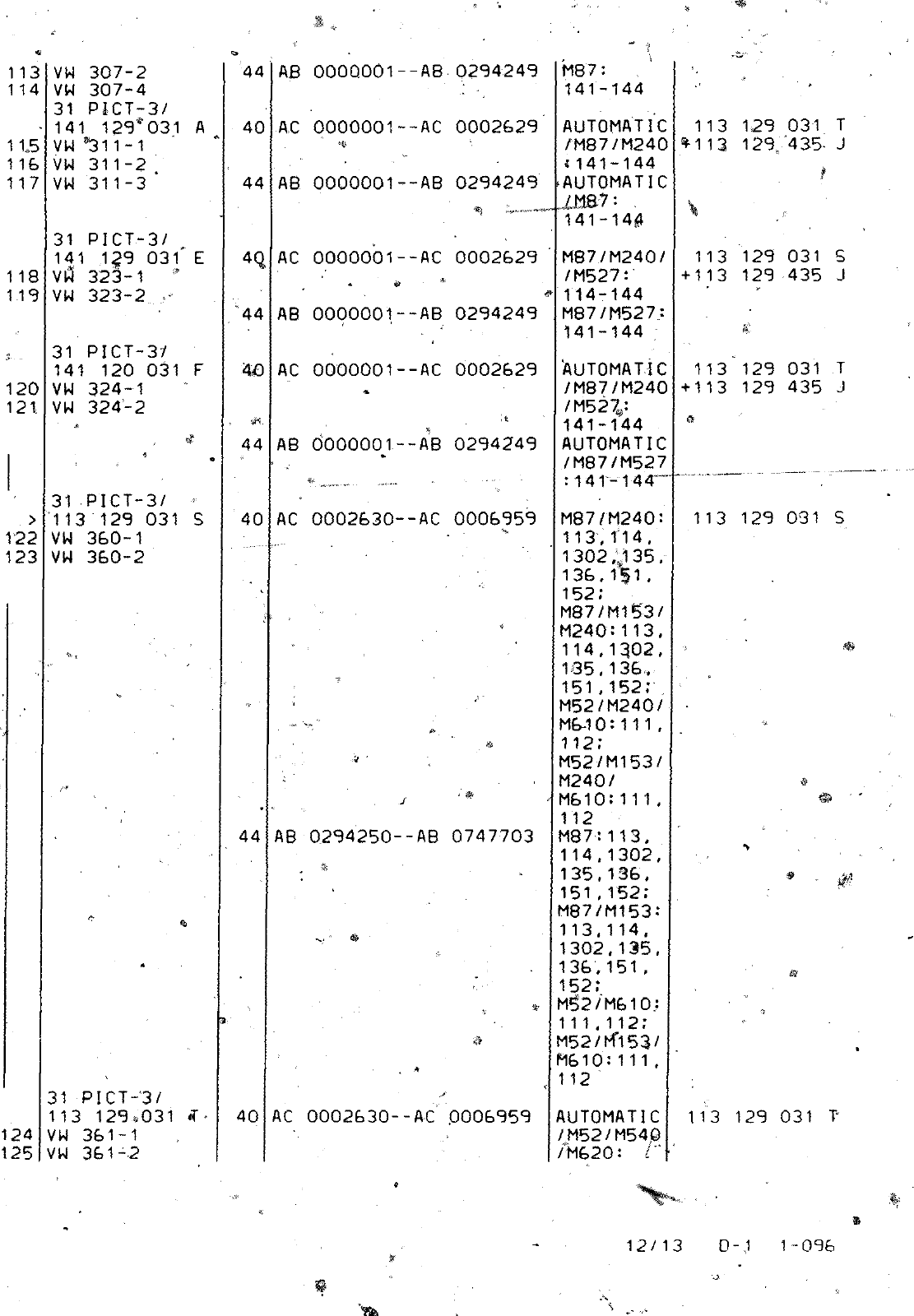 Vorschau VW 1200 1300 F-118 2050 000 Seite 310