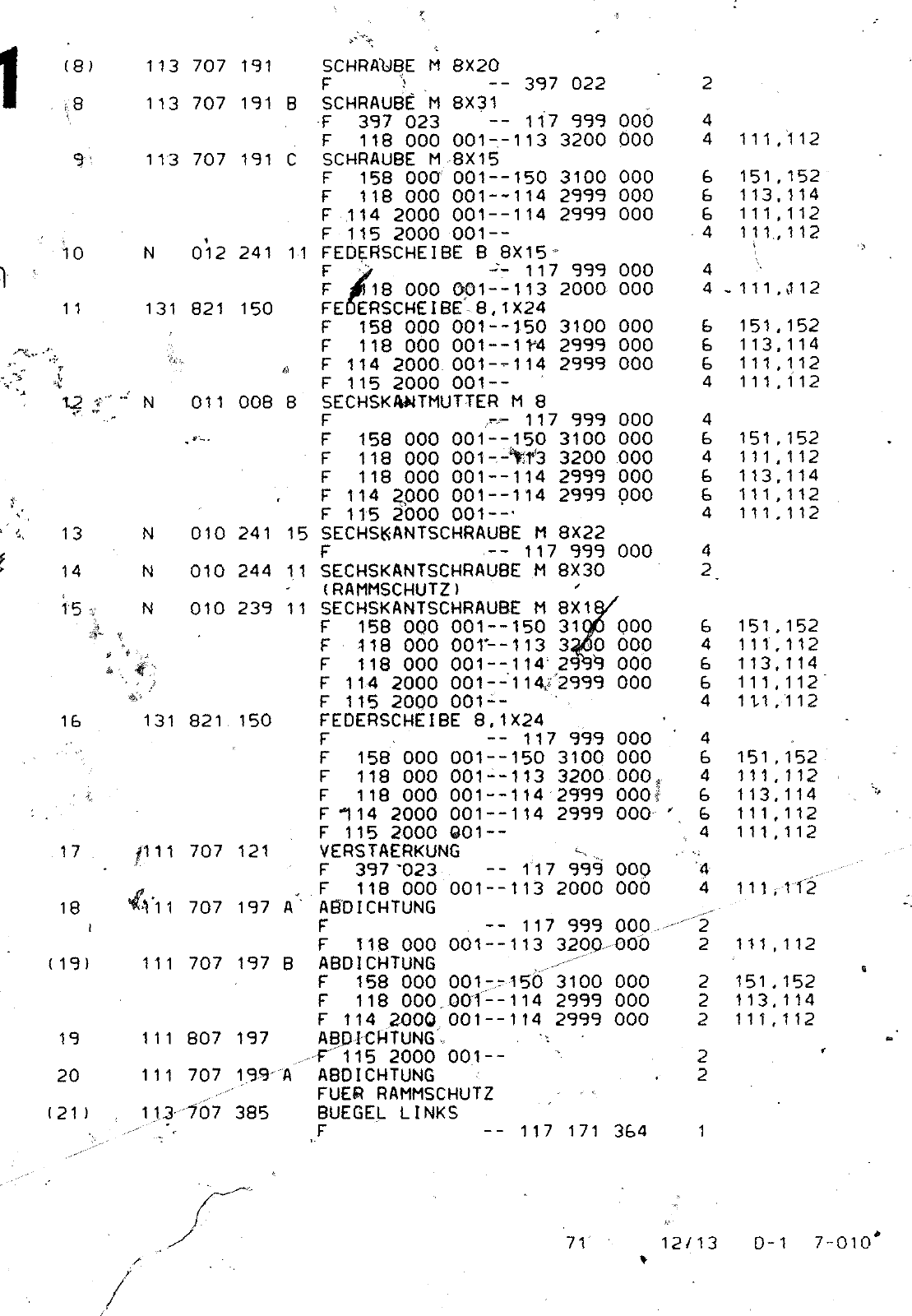 Vorschau VW 1200 1300 F-118 2050 000 Seite 784