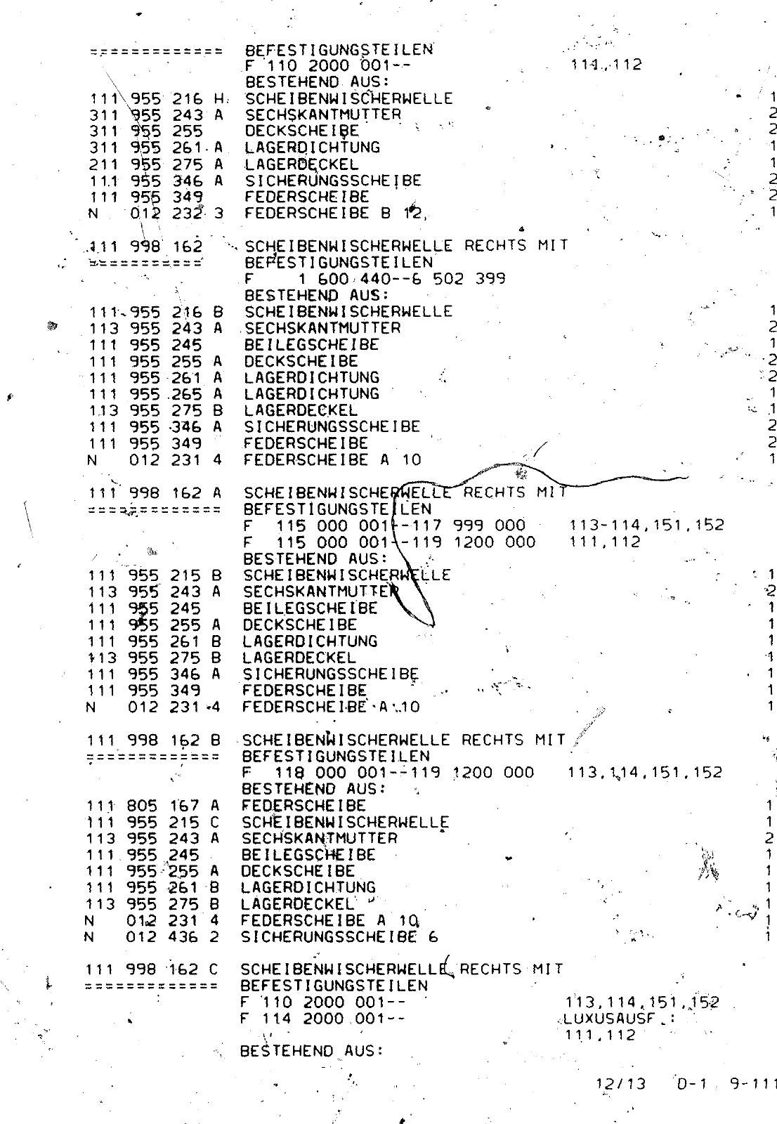 Vorschau VW 1200 1300 F-118 2050 000 Seite 1342