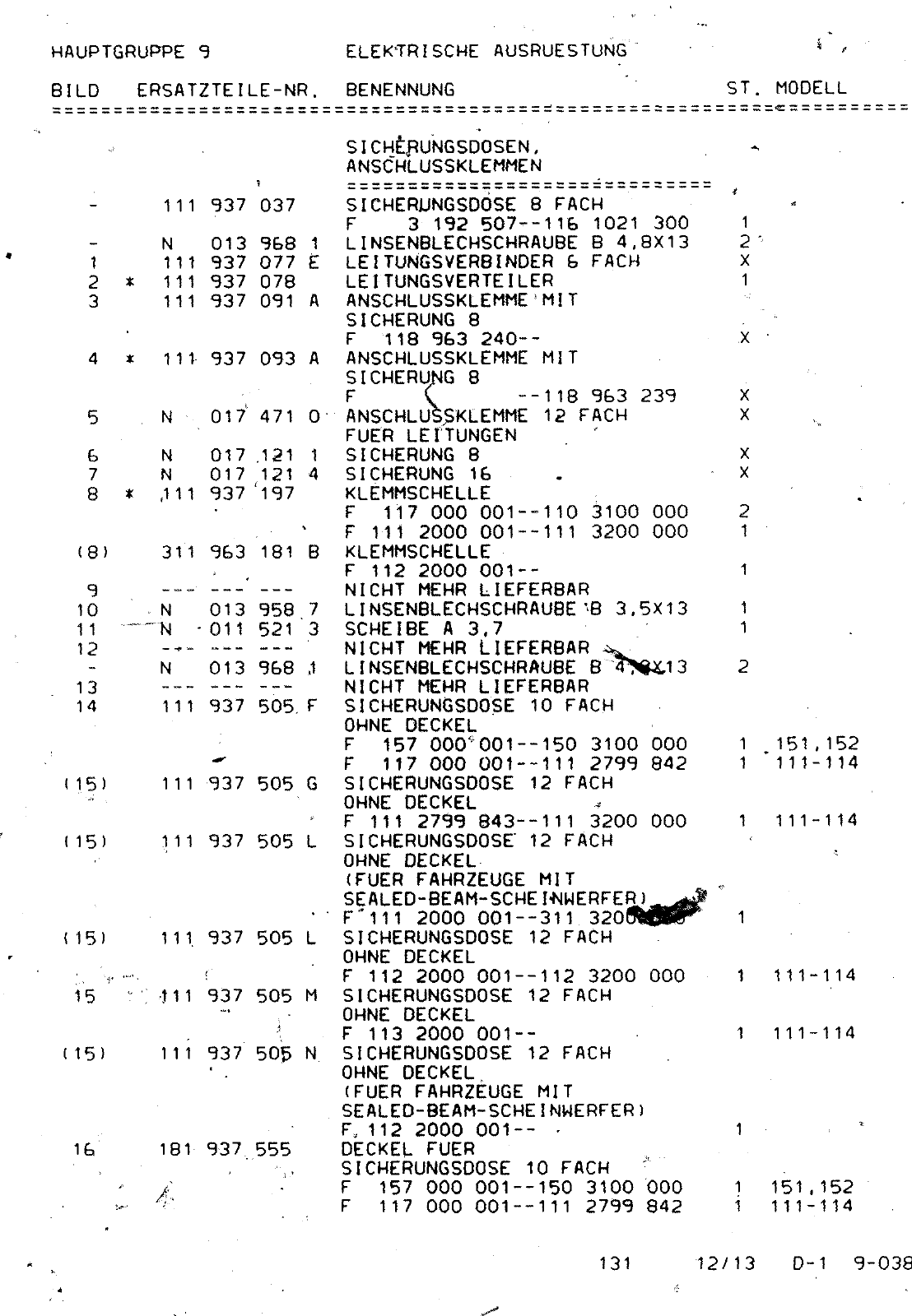 Vorschau VW 1200 1300 F-118 2050 000 Seite 1196