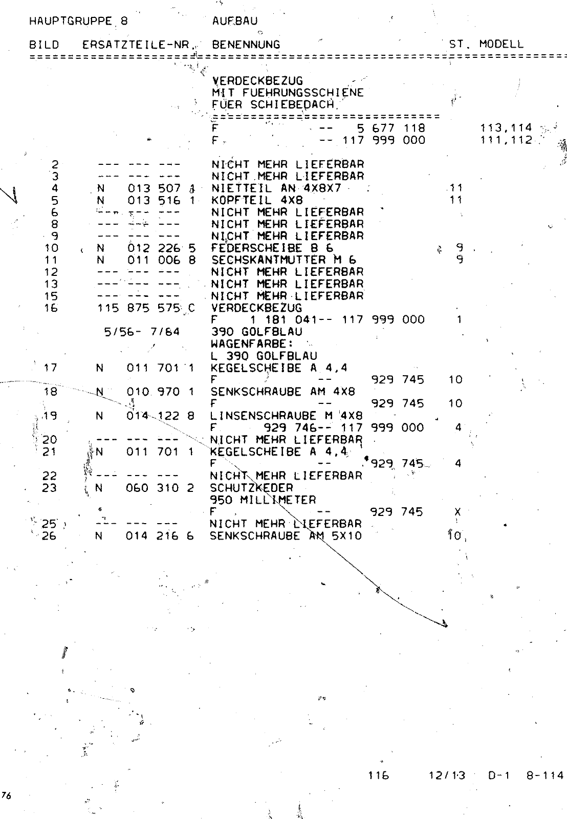 Vorschau VW 1200 1300 F-118 2050 000 Seite 1054
