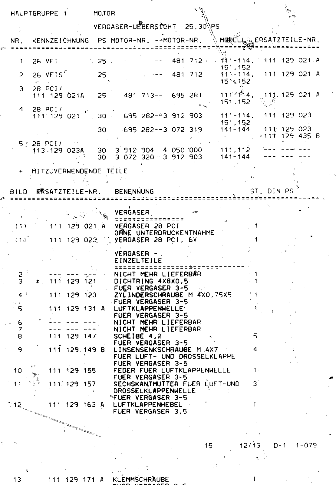 Vorschau VW 1200 1300 F-118 2050 000 Seite 276