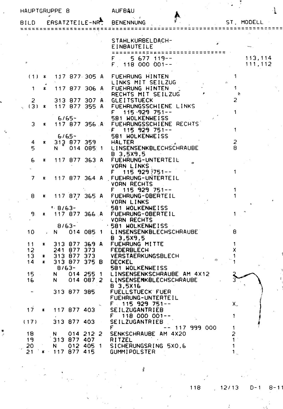 Vorschau VW 1200 1300 F-118 2050 000 Seite 1058