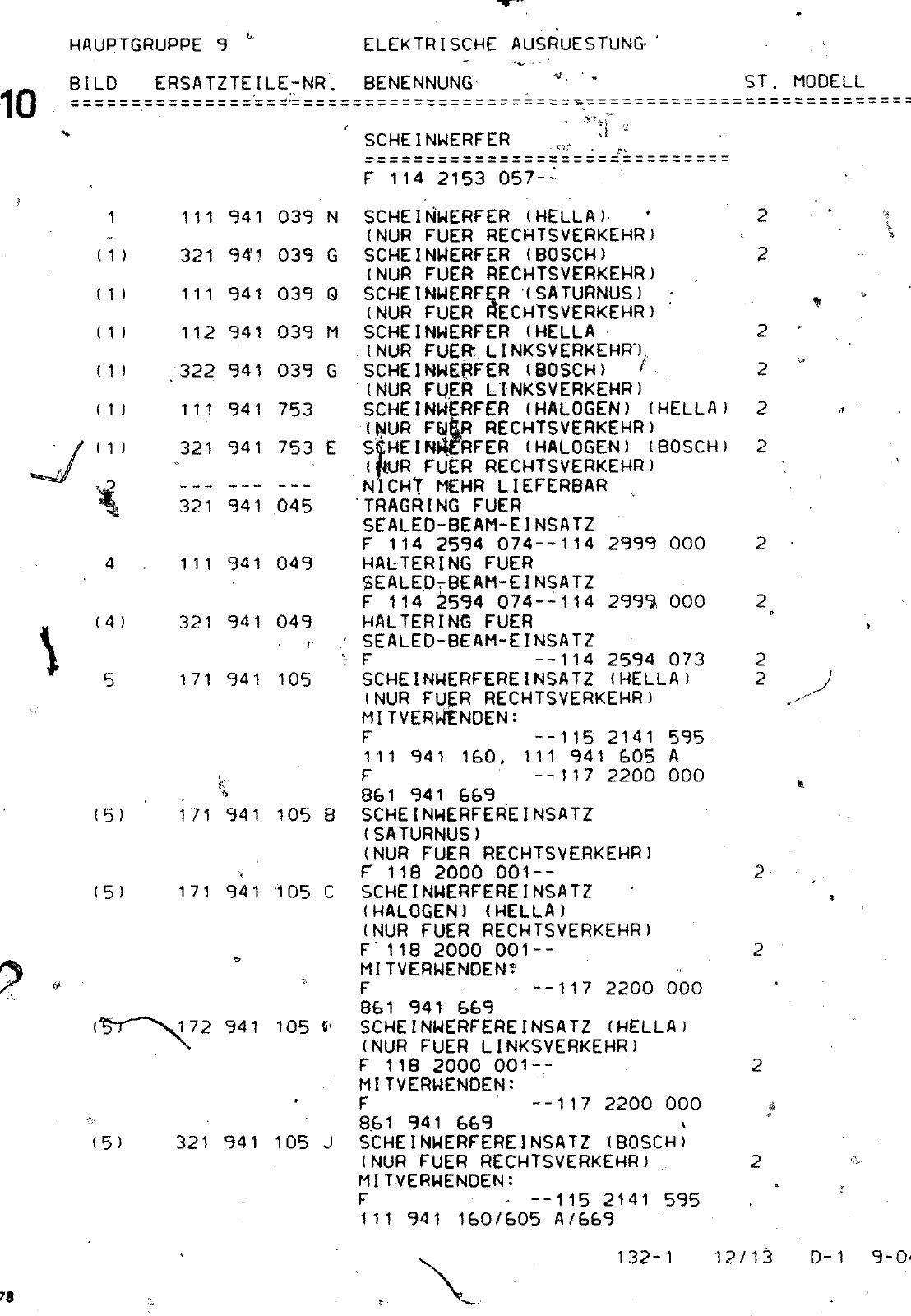 Vorschau VW 1200 1300 F-118 2050 000 Seite 1214